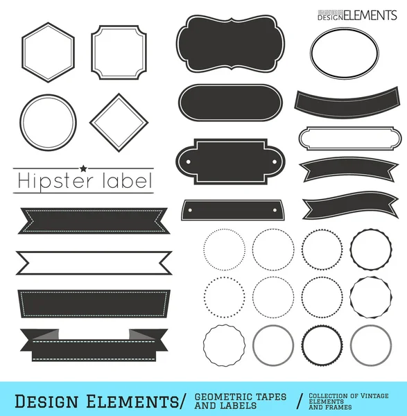 Conjunto de cintas y etiquetas geométricas332-01 — Vector de stock