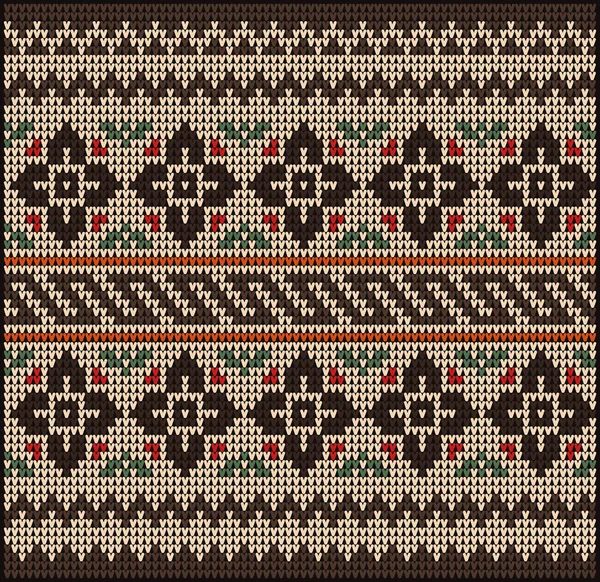 Knitting Sweter wzór kwiaty 22577 — Wektor stockowy