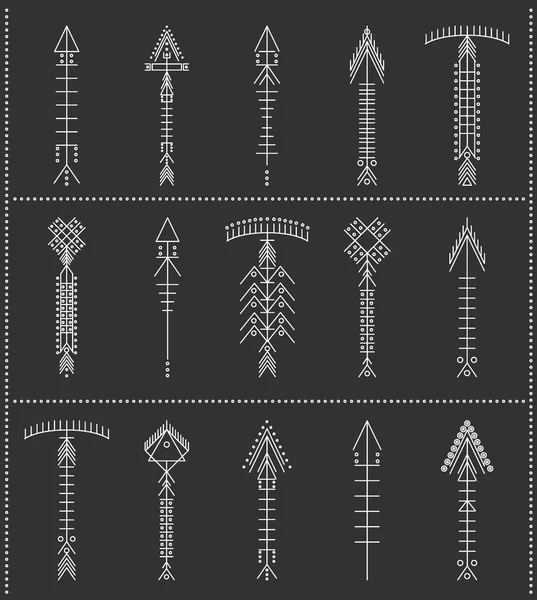 Набір геометричних стрілок хіпстера11чорний — стоковий вектор