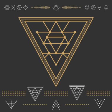 Geometrik hipster şekiller 9zn72211black kümesi