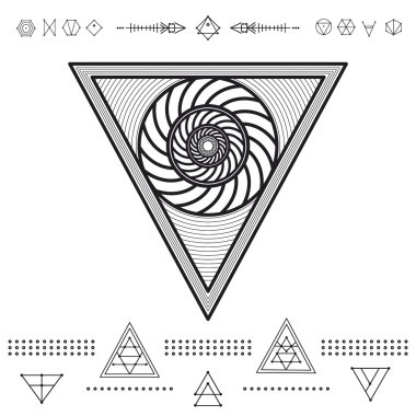 Geometrik hipster şekiller 9znl72211 kümesi