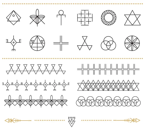 Geometrik hipster shapes11d kümesi — Stok Vektör