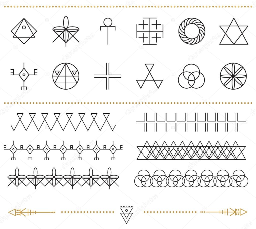 Set of geometric hipster shapes11d