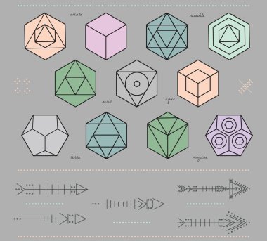 Geometrik hipster şekilleri ve arrows4f7
