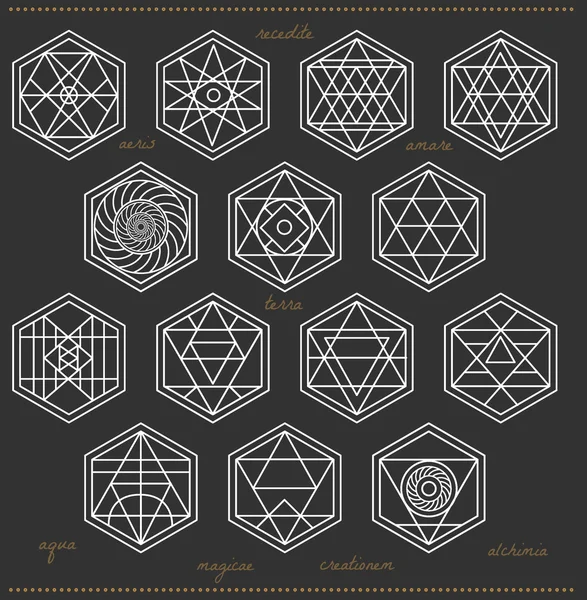 Conjunto de formas geométricas hipster45z662negro — Vector de stock