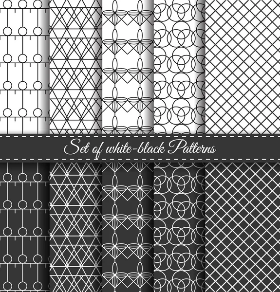 Conjunto de negro blanco Pattern7 — Vector de stock