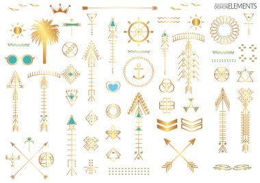 Big Set of geometric hipster shapes and logotypes1z clipart
