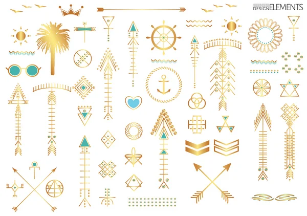 Geometrik hipster şekilleri ve logotypes1z büyük kümesi