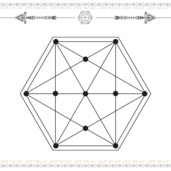 Icono geométrico magia 6Negro — Archivo Imágenes Vectoriales