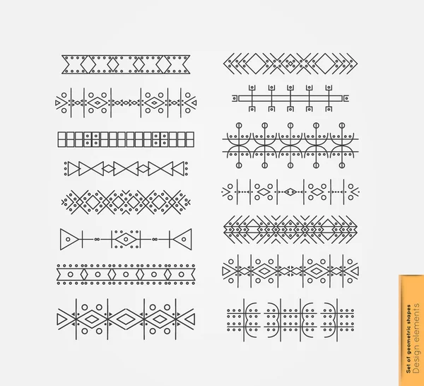 Set of minimal geometric monochrome shapes. — Stock Vector