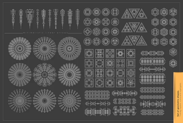 Satz minimaler geometrischer monochromer Formen. — Stockvektor