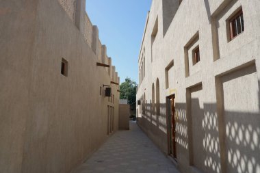 Dubai 'deki eski geleneksel köyün canlı görüntüsü.