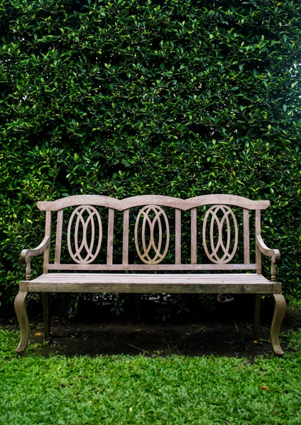 Otur ve rahatla yeşil çim ve arka planda yeşil ağaçlar.