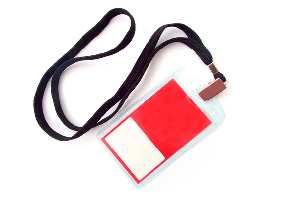 Beyaz arka plan üzerinde izole kırmızı ad etiketi