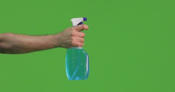 Hånd Sprøjter Rengøringsvæske Chroma Studiet Glas Rengøring Væske Spray Kroma – Stock-video