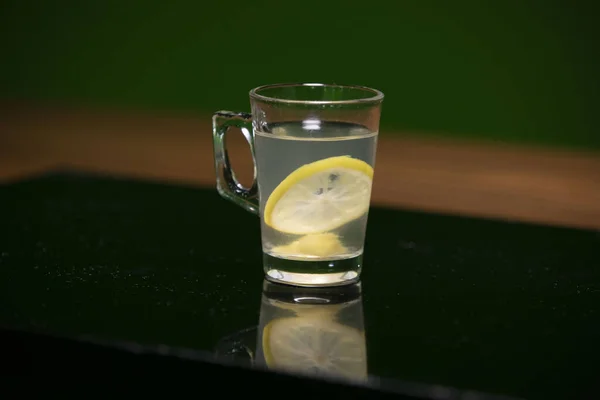 Copo Suco Limão Contém Vitamina Melhor Bebida Para Proteger Corona — Fotografia de Stock