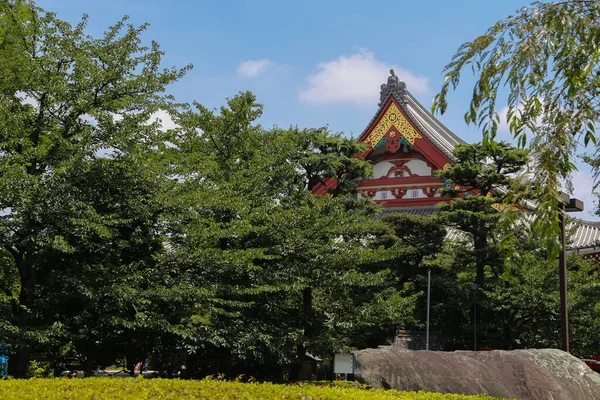 東京のお寺が庭から隠れる — ストック写真