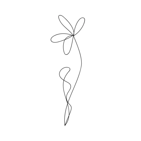 Abstracte bloem in één lijn stijl. Bloeiende bloem pictogram in trending stijl. — Stockvector