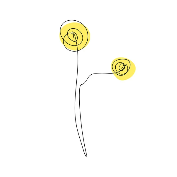 Abstrakt blomma i trendig stil. Blommande blomma ikon i trendig stil. En enkel blomma ritad med en linje. Vektorgrafik