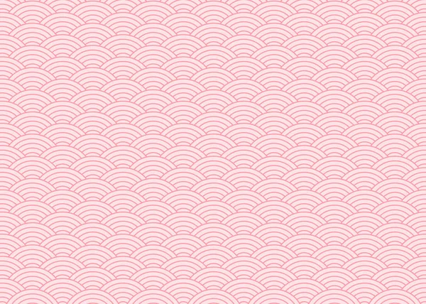 Kinesiska mönster, orientalisk bakgrund, rosa japanska vågor. Royaltyfria illustrationer