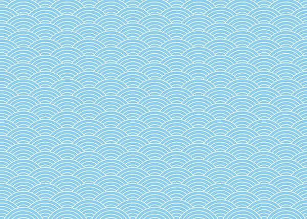 Kinesiska mönster, orientalisk bakgrund, Japanska vågor i blått. Stockvektor