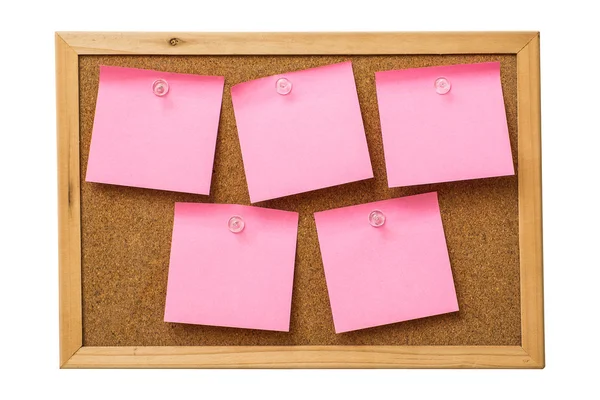 Růžový poznámek sticky notes — Stock fotografie