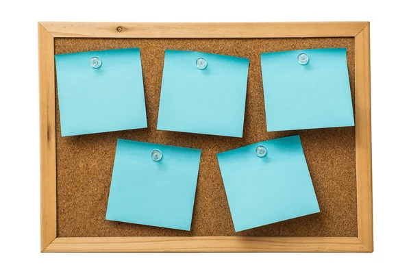 Modré poznámek sticky notes — Stock fotografie