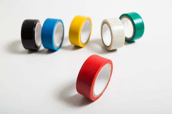 Red insulating tape roll — Stock Photo, Image