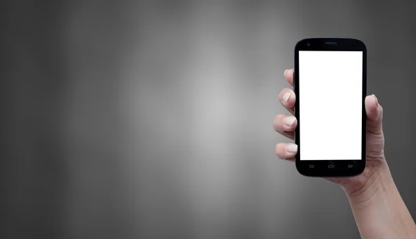 Οθόνη smartphone στο χέρι λευκό — Φωτογραφία Αρχείου