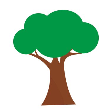 Çizgi film tarzı basit ağaç bitkisi