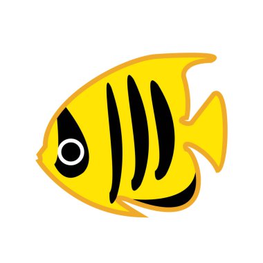 Beyaz arkaplanda simge balık vektörü