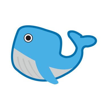 Küçük balina modern çizgi film tarzı