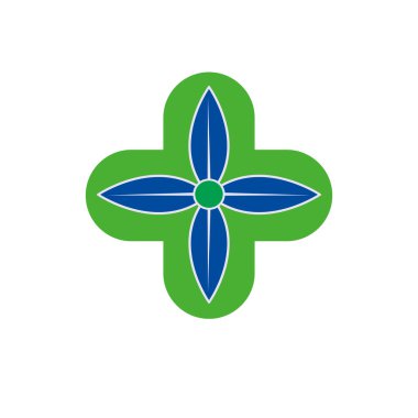 Hastane logosu ve sembol tasarım vektörü