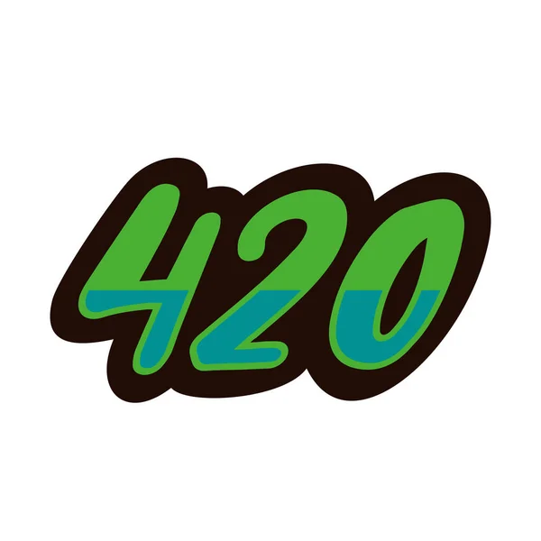 Diseño Del Logotipo Del Número 420 — Vector de stock