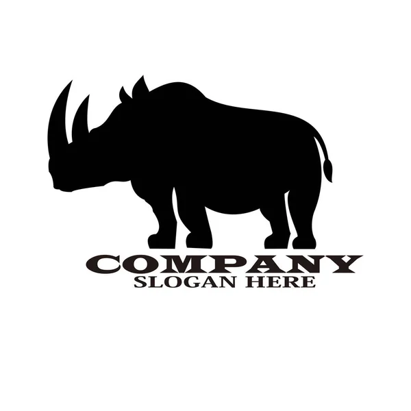 Ilustración Del Diseño Del Logotipo Del Vector Rhino — Vector de stock
