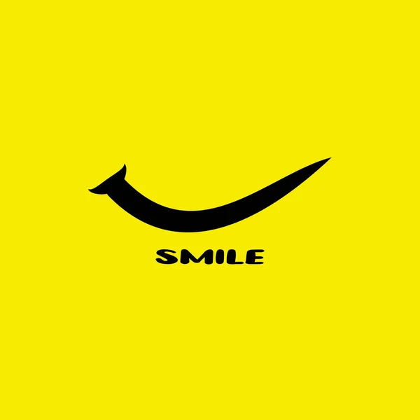 Glimlach Logo Symbool Gele Achtergrond — Stockvector