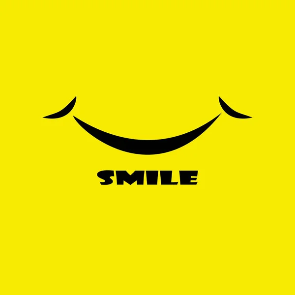 Vector Smile Logo Yellow Background — Stock Vector