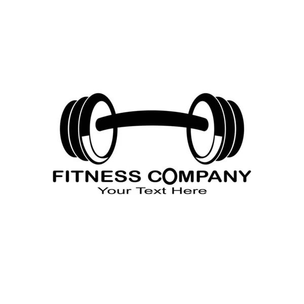 Barbell Design Logotipo Para Fitnnes Ginásio — Vetor de Stock