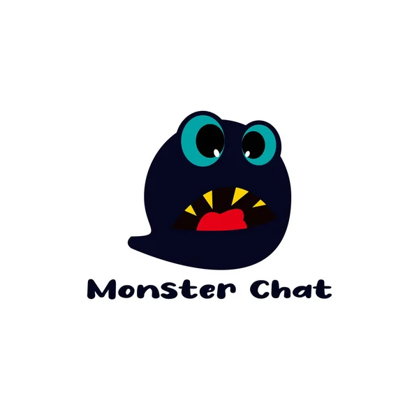 Monster Logo Chatt Šablona Ilustrace — Stockový vektor