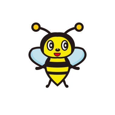 Şirin arı çizgi film karakter vektör tasarımı