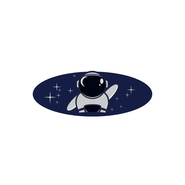 Mignon Astronaute Dessin Animé Vecteur Logo Illustration — Image vectorielle