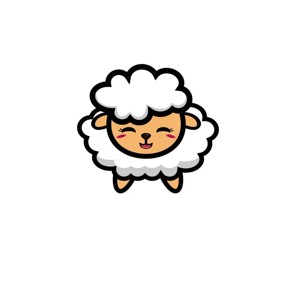 Animal Cute Sheep Charakter Mit Grafischem Design — Stockvektor