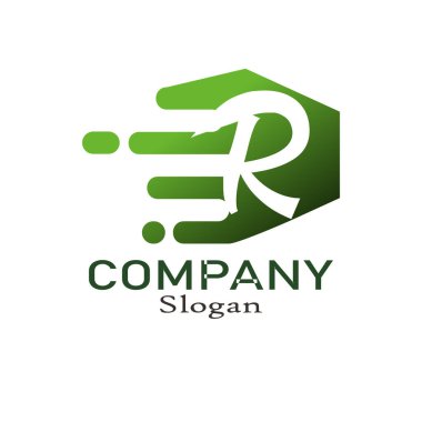 R harfi logo tasarımı grafiği