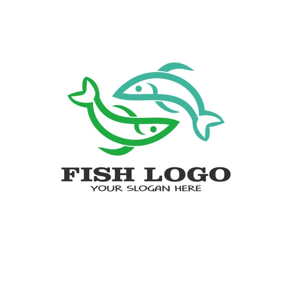 Ilustração Vetor Design Logotipo Peixe — Vetor de Stock