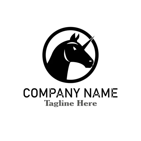 Ilustración Plantilla Diseño Logotipo Vector Unicornio — Vector de stock