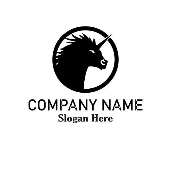 Ilustración Plantilla Diseño Logotipo Vector Unicornio — Vector de stock