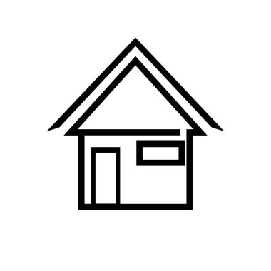 Ev simgesi vektör illüstrasyonu veya logo işareti sembolü