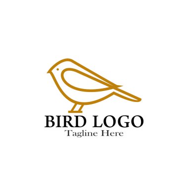 Kuş logosu tasarımı resimleme şablonu simgesi
