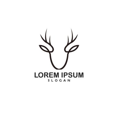 Geyik logosu tasarım vektör çizimi