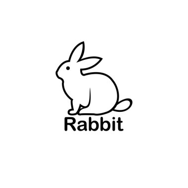 Tavşan logosu tasarımı vektör çizimi 